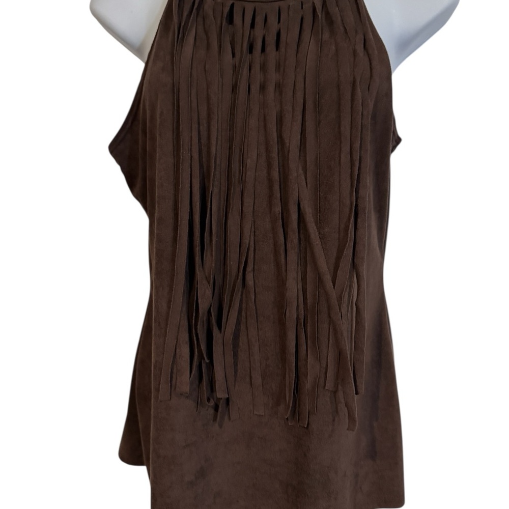 Rue21 Chocolate Fringe Halter Blouse